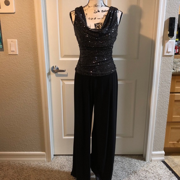 Vintage Pants - Vintage Sequin Top Pantsuit